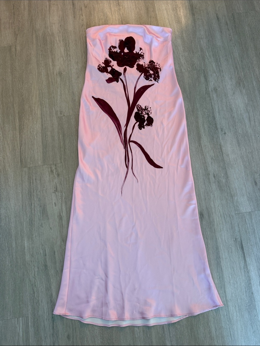 Anthropologie Pink Silk Formal Maxi Dress Large